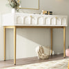 White Dressing Table Bedroom Chest Of Drawers Console Table with Metal Legs