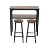 Industrial Kitchen Breakfast Bar Dining Table and 2 Bar Stools Set Steel Frame