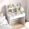 Kids White Study Desk with Storage Wooden Children Writing Table