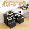 File Cabinet Mobile Lateral Filing Storage Organizer with Lock-Black