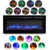 50''inch LED Electric Fireplace Inset Wall Mounted Log Crystal Fire Flame Heater