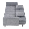 3 Seater Click Clack Sofa Bed Upholstered Fabric Recliner Settee Couch w/Pillows
