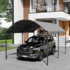 Steel Pergola 4m 3m Garden Shade Sun Weather Proof Awning Grey Curve Canopy UK