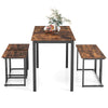 Kitchen Space-Saving Dinette 4-Piece Dining Table Set-Coffee