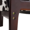 Cow Print Accent Chair Modern Armchair with Walnut Solid Wooden Frame & Armrest