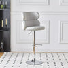 Set of 2 Grey Velvet Bar Stools High Back Breakfast Kitchen Chair Bar Bistro