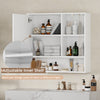 Bathroom Wall Cabinet LED Mirror Unit 2 Door Cupboard Storage Shelves Unit White