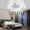 50W Dimmable LED Ceiling Light Flower 5 Head Chandelier Living Room with Remote