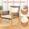 3 Piece Garden Furniture Set Patio Wicker Woven Chair Set with Coffee Table