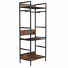Industrial Clothes Rail Coat Stand Garment Rack Open Wardrobe w/ 3 Shelf