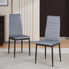 4pcs High Back Dark Grey Velvet Dining Chairs Padded Seat Dining Room Kitchen