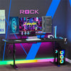 XL Large Gaming Desk Office PC Computer Desk Table RGB Lights Controller Stand