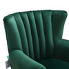 Emerald Green Padded Velvet Armchair Queen Anne Sofa Tub Chair Shell Back Rivet