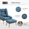 Occasional Recliner with Ottoman, 3-Position Adjustable Reclining Lounger Chair