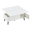2-in-1 Coffee Table With Lift Up Top and 2 Large Storage Cabinet White Wooden