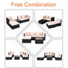 Rattan Garden Furniture Set L Shaped 4-Seater Combo Modular Sofa Patio w/ Cover