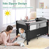 Portable Baby Bassinet Bedside Sleeper w/ Diaper Changer & Mattress-Black