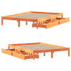 Bed Frame with Drawers Wax Brown 140x190 Solid Wood Pine F7S9