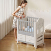 Premium Baby Toddler Cot Bed with Wheels & 4 Drawers Eco-friendly 85x62x108cm UK