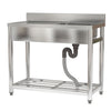 Commercial Sink Stainless Steel Kitchen Single Sink Catering Wash Table +Worktop