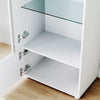 White High Gloss all Display Cabinet Cupboard Storage Sideboard with LED Lights