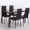 4x Modern Dining Room Faux Leather Chair Black Padded Seat Kitchen Set High Back