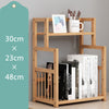 Natural Wood Desktop Bookshelf Bookcase Organizer Table Storage Shelf Rack