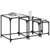 Nesting Coffee Tables 3 pcs with Transparent Glass Steel O3A0