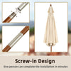 Outdoor Patio Umbrella Wooden Frame Pulley Market Umbrella Tilt Adjustment 2.7M