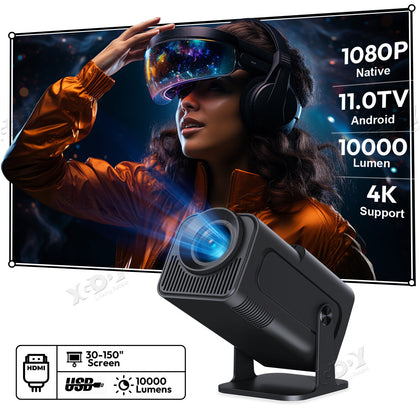 4K Smart Projector HD 5G WiFi Bluetooth HDMI USB Android LED Office Home Theater