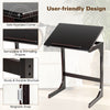 Tilting Top TV Tray Table Adjustable C-shaped Bedroom Bamboo Sofa Side Table