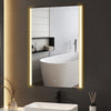 Rectangular White Bathroom Mirror 3 Colors LED Lights Wall Mounted Dimmable IP44