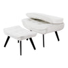 Sherpa Armchair with Footstool Accent Chair with Adjustable Backrest Sofa Lounge