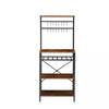 Kitchen Baker's Rack Microwave Oven Stand with Storage Shelves,Metal Frame/6Hook