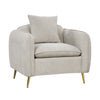 Modern Reading Chair Chenille Velvet Accent Chair Upholstered Armchair w/Piilow