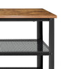 Metal Wooden 3 Tier Shoe Rack Bench Organiser Stand Storage Shelf & Seat Brown