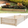 Garden Solid Fir Wood Raised Flower Bed Vegetable Herb Planter Grow Rectangular