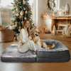 Giant Foldable Human Dog Bed Pet Dog Cuddling Bolster Pillow Mattress Sofa Bed