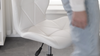 Cushioned Computer Desk Office Chair Chrome Legs Lift Swivel Adjustable Height