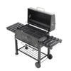 Large Outdoor Barbecue Trolley Garden BBQ Smoker Charcoal Grill Shelf w/ Wheels