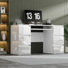 White High Gloss Dressing Table 6 Drawers Vanity Makeup/Computer Table Desk