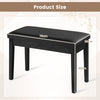 2-in-1 PU Leather Piano Bench Double Duet Seat W/Padded Cushion Music Storage