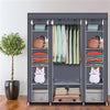 LARGE FABRIC CANVAS WARDROBE WITH HANGING SHELVING CLOTHES STORAGE CLOSET