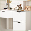 Modern 4 Drawers Dresser Table with 10 LED Bulbs Makeup Mirror Vanity Desk