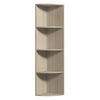 Modern 4 Tier Corner Bookshelf – Beige Wooden Storage Unit & Display Stand