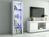 Modern Display Tall Cabinet Bookcase Shelving Units with LED Light 3 Glass Shelf