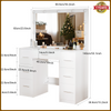 Large Dressing Table With LED Mirror Drawers Vanity Set Bedroom Makeup Table
