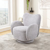Modern Swivel Tub Sofa Grey Teddy Chenille Occasional Accent Chair Living Room