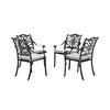 4Pcs Cast Aluminum Patio Dining Chairs Heavy Duty Metal Bistro Chairs w/ Cushion