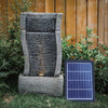 Solar Garden Water Feature Fountain with LED Light Cascading Stone Outdoor ECO